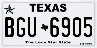 TX license plate BGU6905