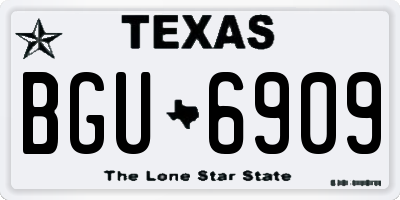 TX license plate BGU6909