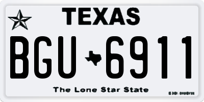 TX license plate BGU6911
