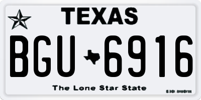 TX license plate BGU6916