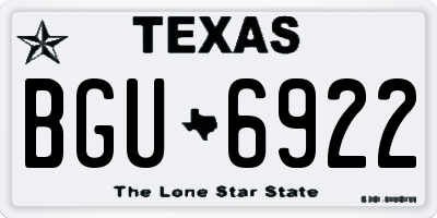 TX license plate BGU6922