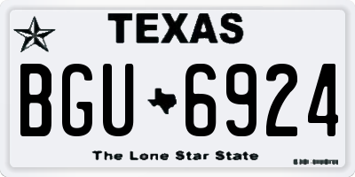 TX license plate BGU6924