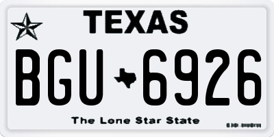 TX license plate BGU6926