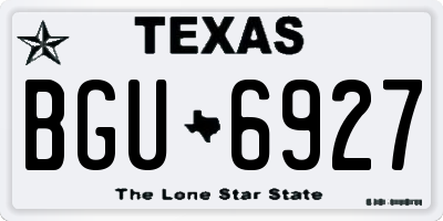 TX license plate BGU6927
