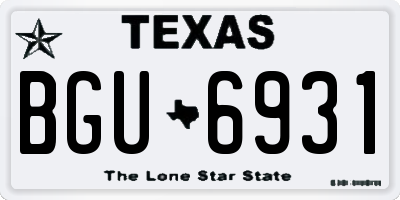 TX license plate BGU6931