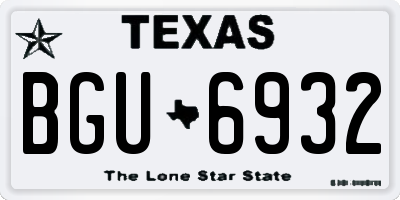 TX license plate BGU6932