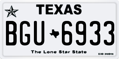 TX license plate BGU6933