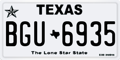 TX license plate BGU6935