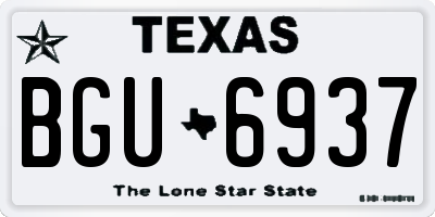 TX license plate BGU6937