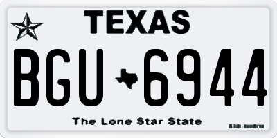 TX license plate BGU6944