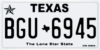 TX license plate BGU6945