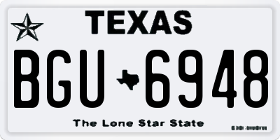 TX license plate BGU6948