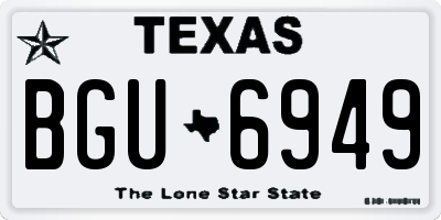 TX license plate BGU6949