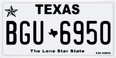 TX license plate BGU6950