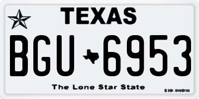 TX license plate BGU6953