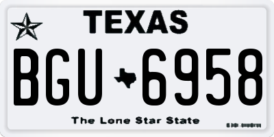 TX license plate BGU6958