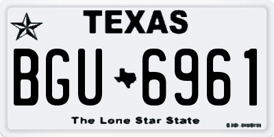 TX license plate BGU6961