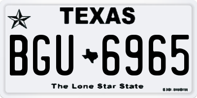 TX license plate BGU6965