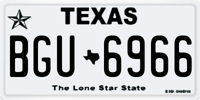 TX license plate BGU6966