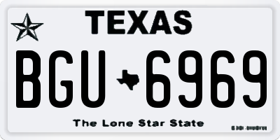 TX license plate BGU6969