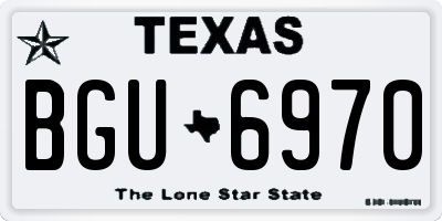 TX license plate BGU6970