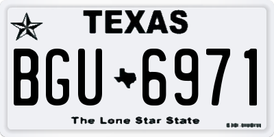 TX license plate BGU6971