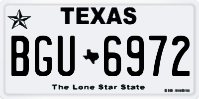 TX license plate BGU6972