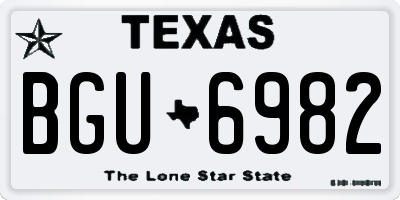 TX license plate BGU6982