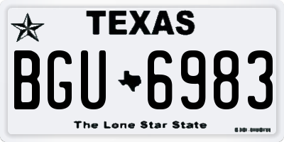 TX license plate BGU6983