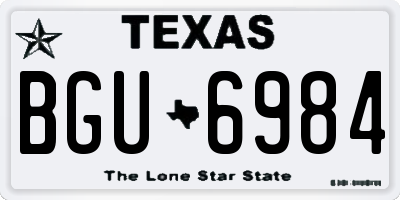 TX license plate BGU6984