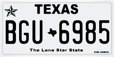 TX license plate BGU6985