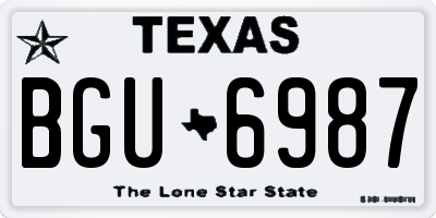 TX license plate BGU6987