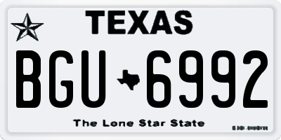 TX license plate BGU6992