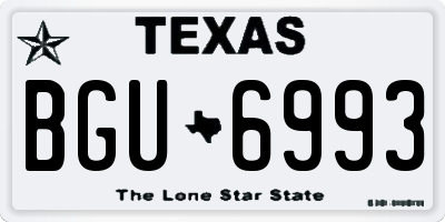 TX license plate BGU6993