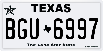 TX license plate BGU6997
