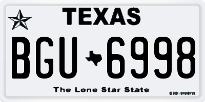 TX license plate BGU6998