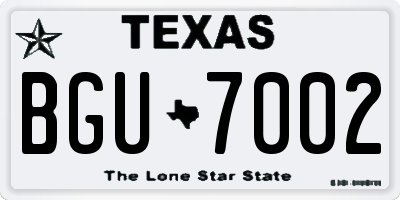 TX license plate BGU7002