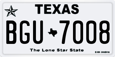 TX license plate BGU7008