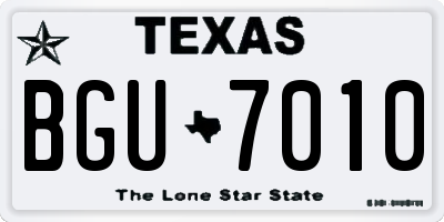 TX license plate BGU7010