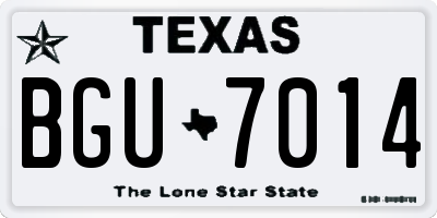 TX license plate BGU7014