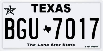 TX license plate BGU7017