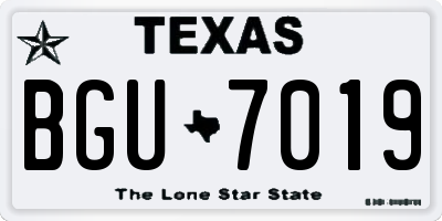 TX license plate BGU7019