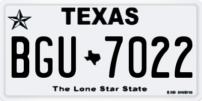 TX license plate BGU7022