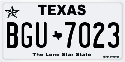 TX license plate BGU7023