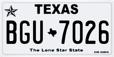 TX license plate BGU7026
