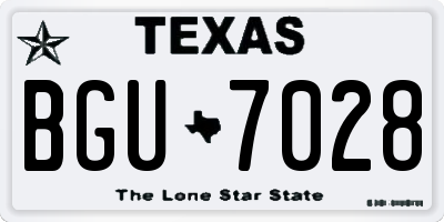 TX license plate BGU7028