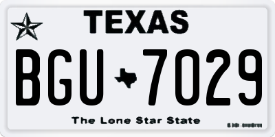 TX license plate BGU7029