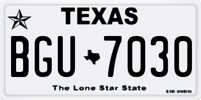 TX license plate BGU7030
