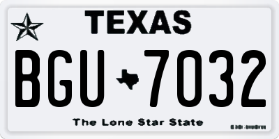 TX license plate BGU7032