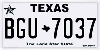 TX license plate BGU7037